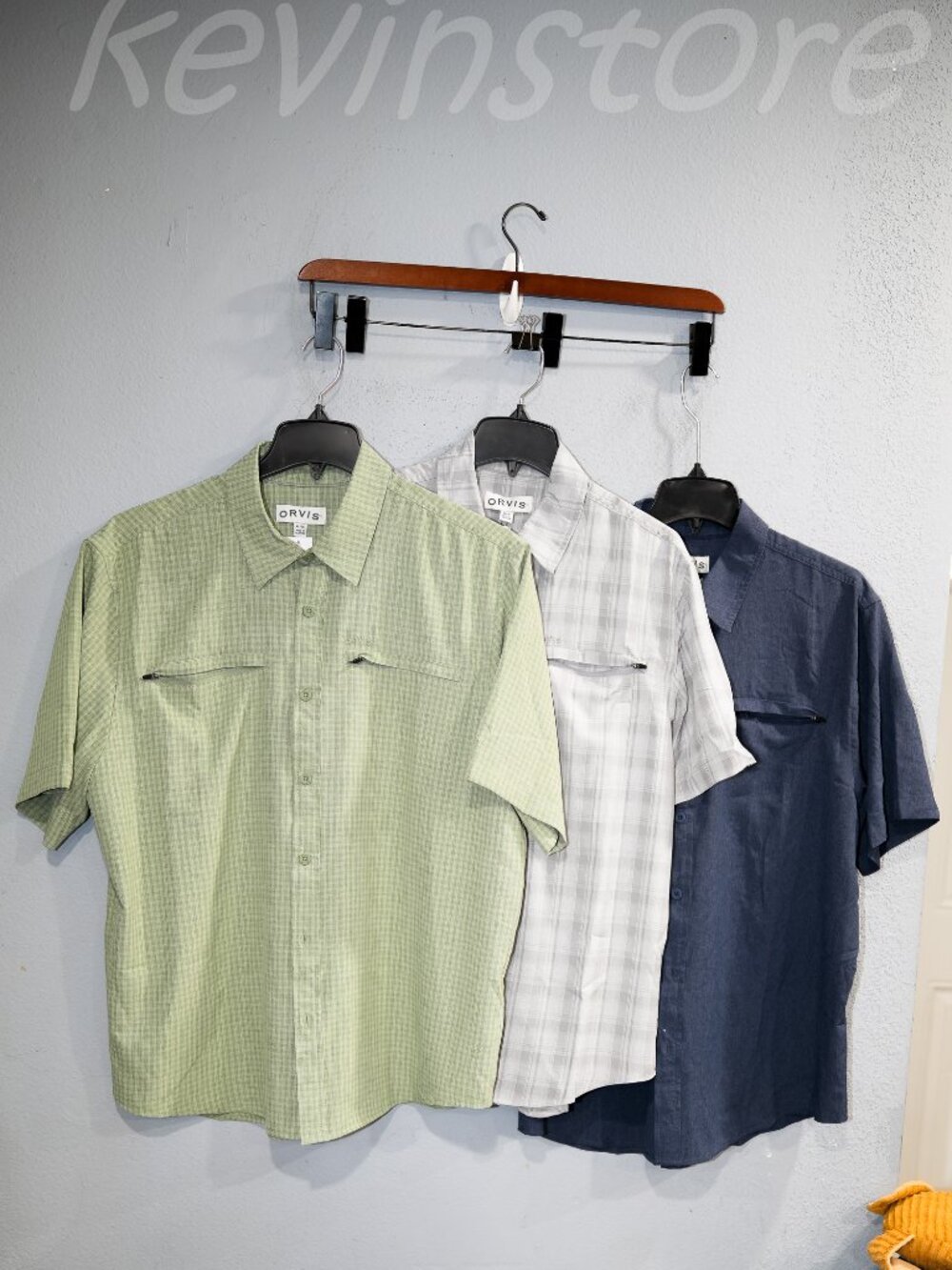 3  Orvis Men's Short Sleeve Woven SHIRTS. Price is for 3‎ .